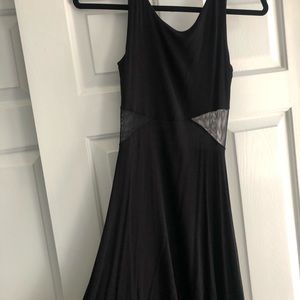 Black dress with mesh side cutouts
